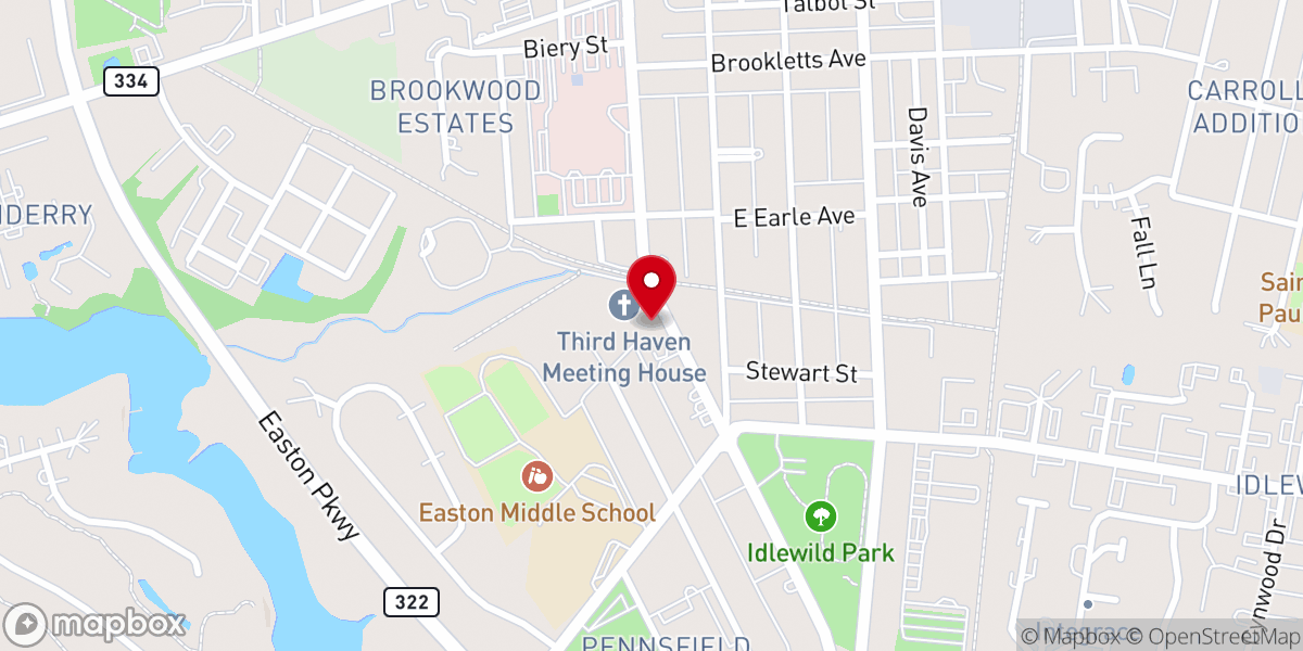 Map showing location of Third Haven Friends Meeting