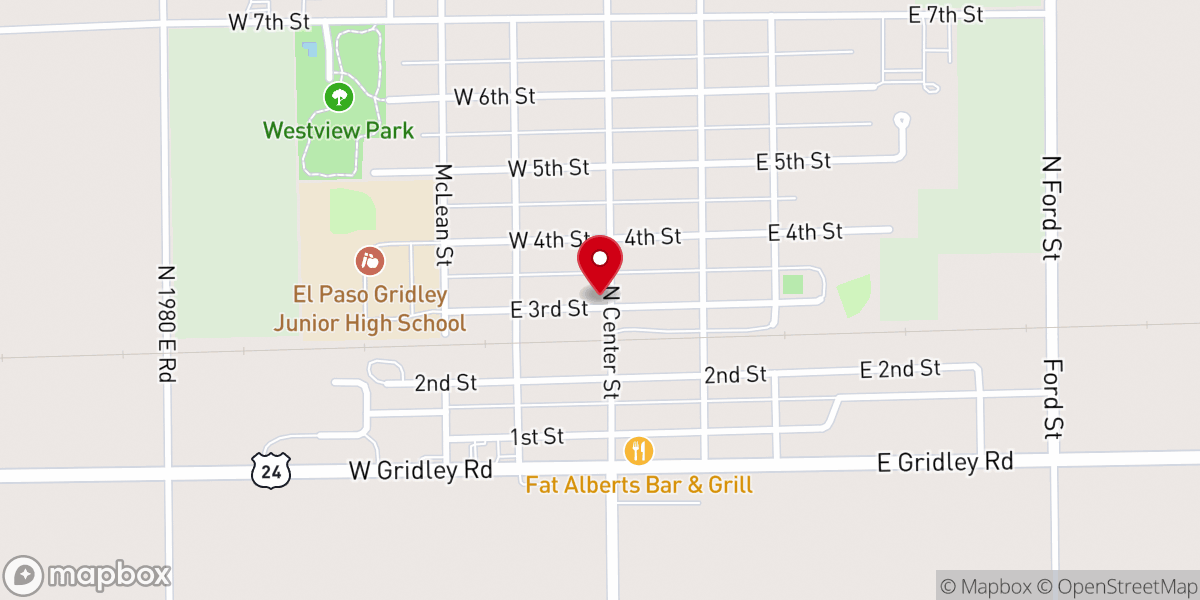 Map showing location of Gridley Community Center