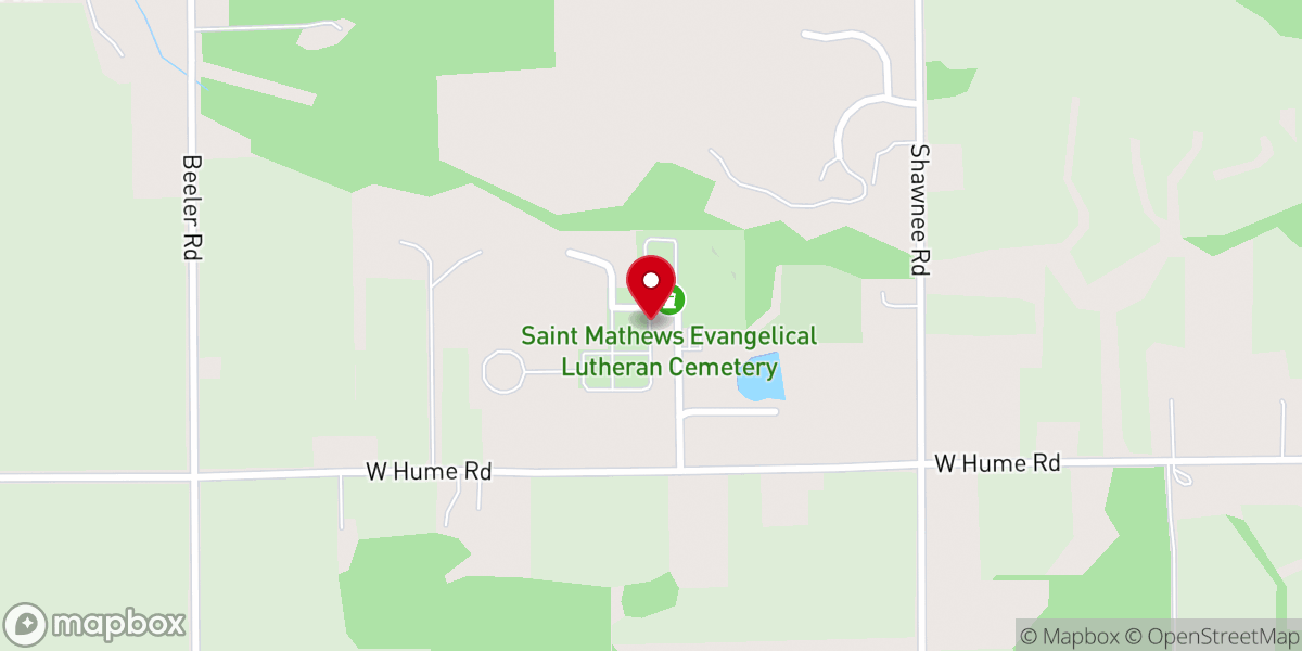 Map showing location of St Matthew Lutheran Church