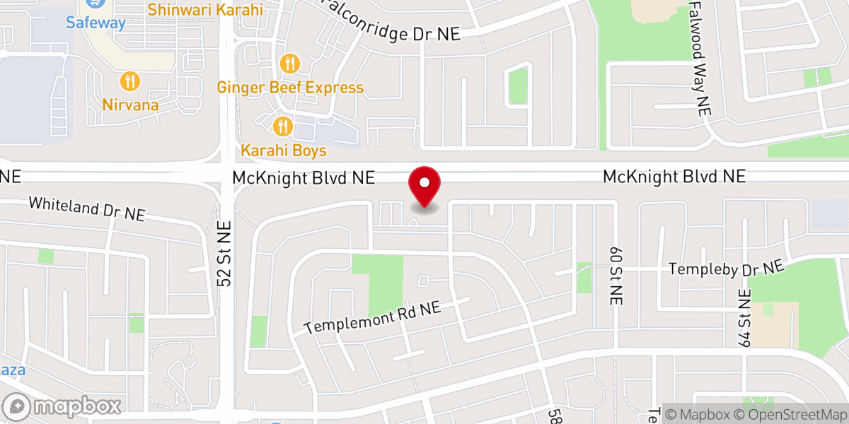 Map showing location of St. Thomas More Catholic Church Calgary