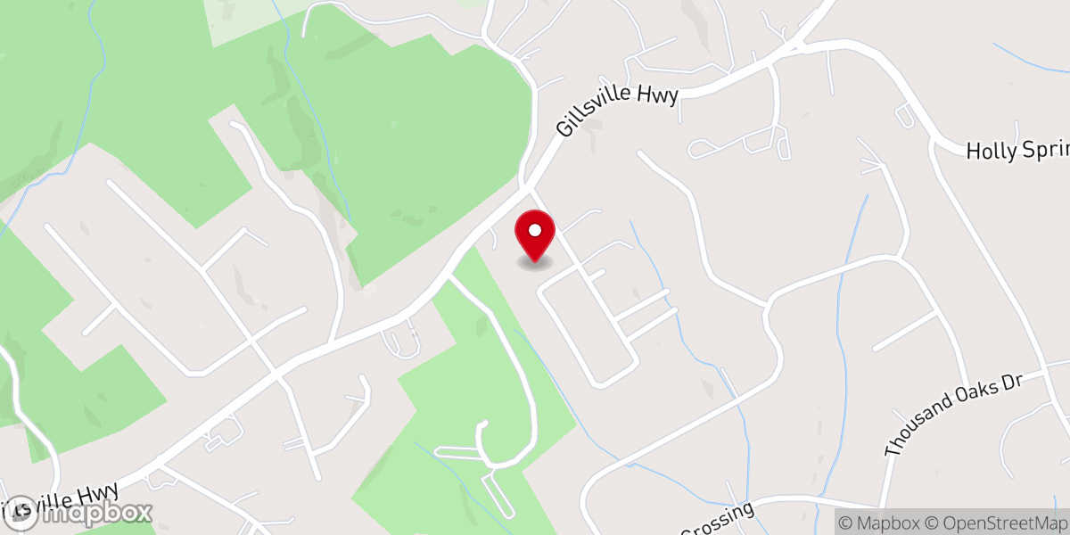 Map showing location of Welcome Home Baptist Church