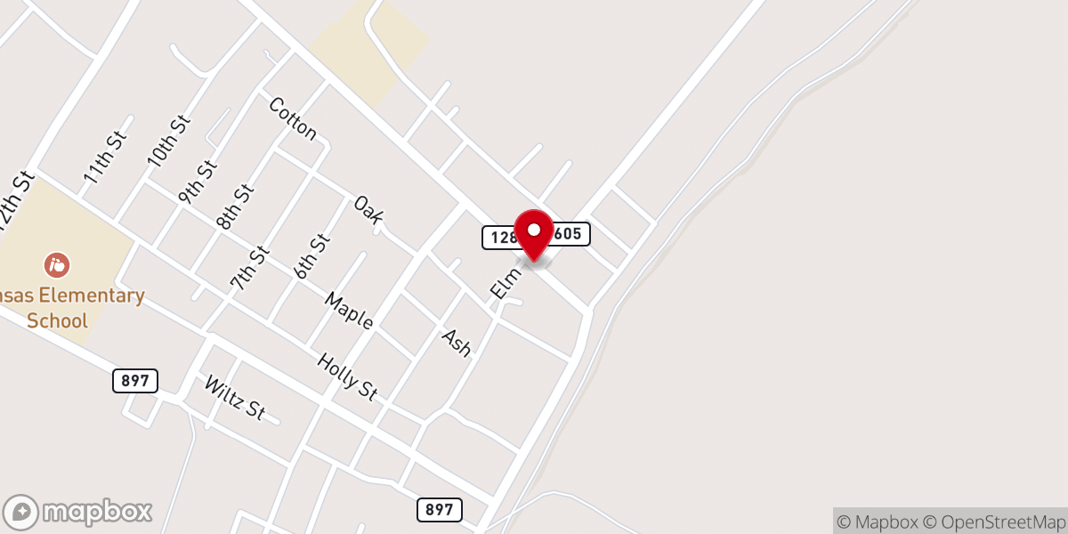 Map showing location of Tensas Parish Courthouse