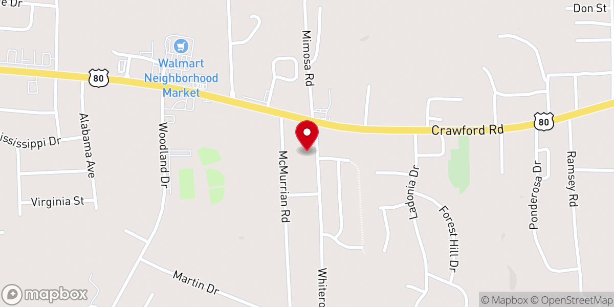 Map showing location of The Church of God at Phenix City AL