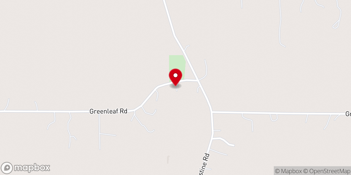 Map showing location of Greenleaf United Methodist Church