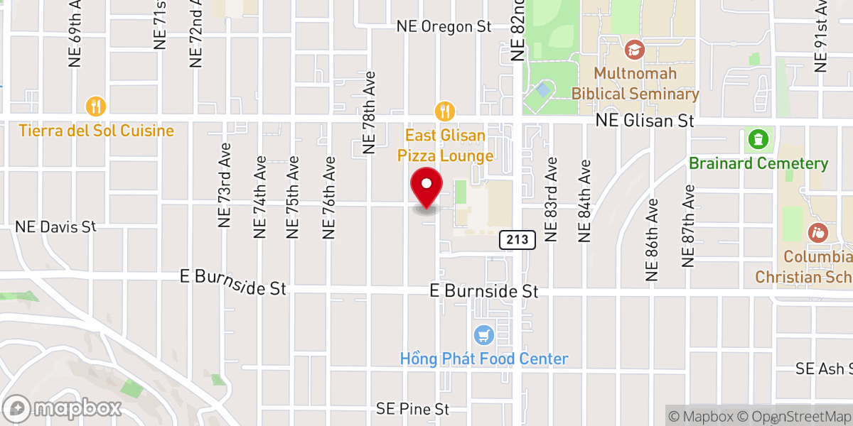 Map showing location of Rose City Nazarene Church