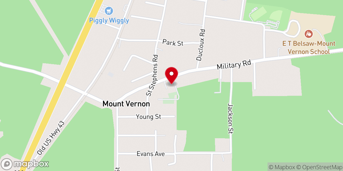 Map showing location of St. Cecilia Catholic Church