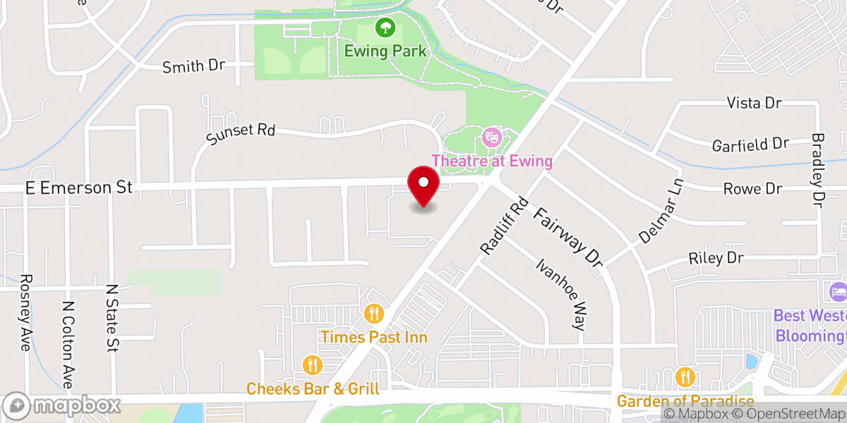 Map showing location of St. John's Lutheran Church