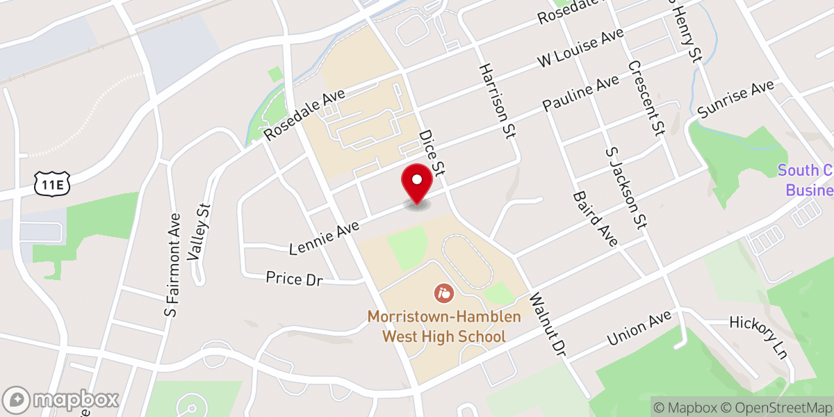 Map showing location of Westview Baptist Church