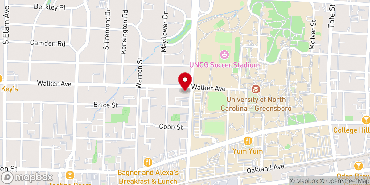 Map showing location of College Park Baptist Church