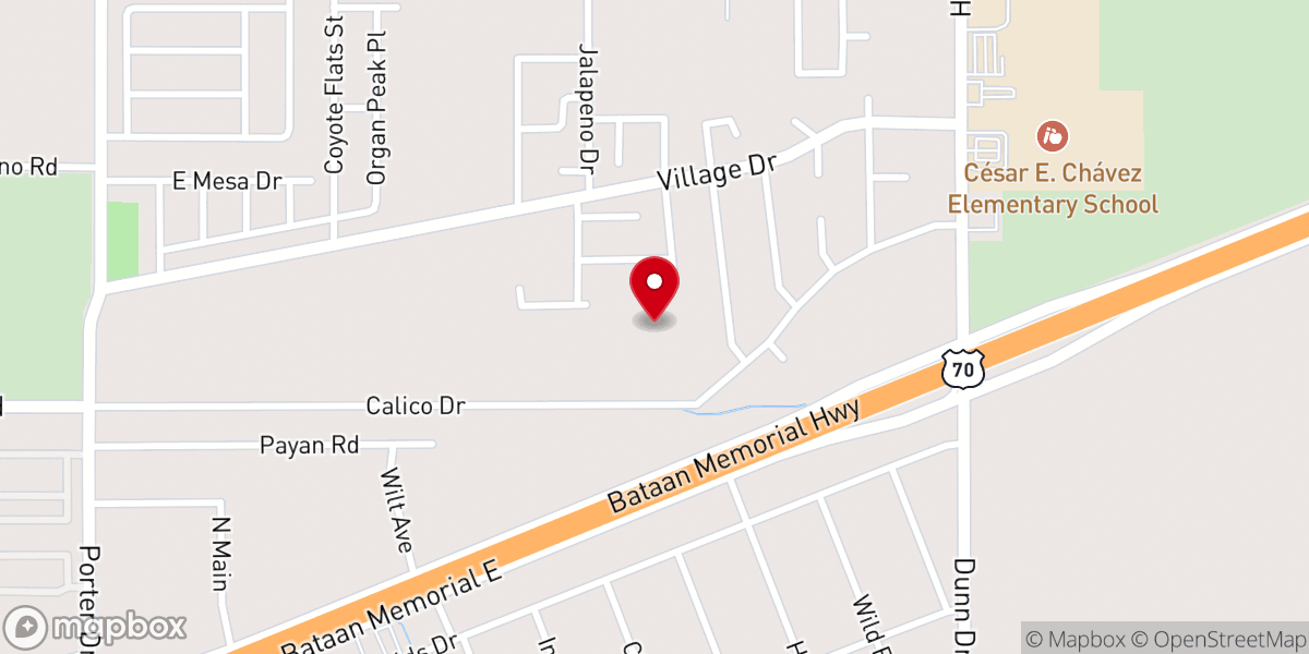 Map showing location of Hacienda Baptist