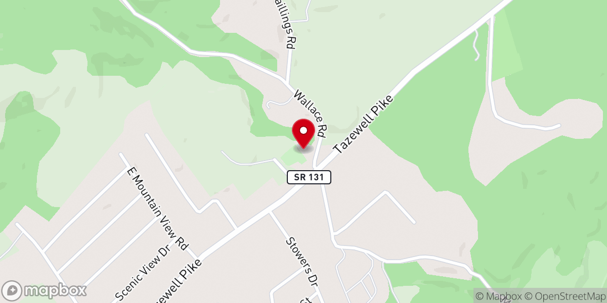 Map showing location of Clear Branch Baptist Church
