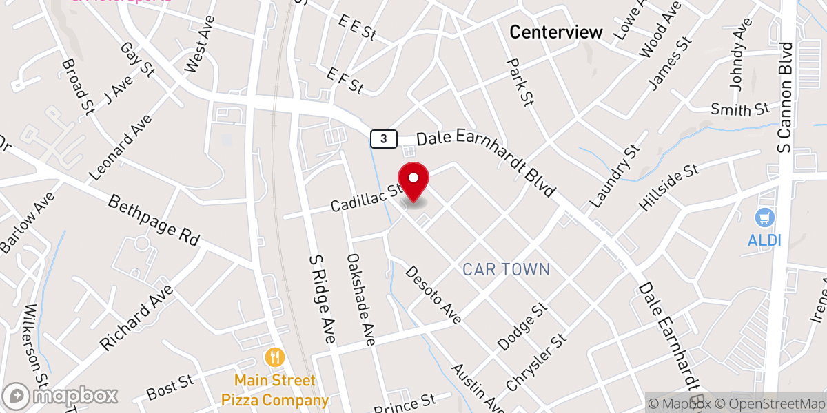 Map showing location of Calvary Baptist Church