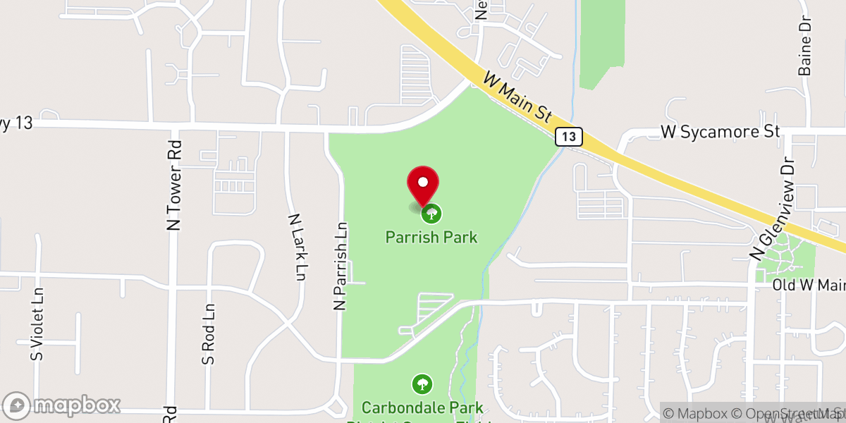 Map showing location of Parrish Park