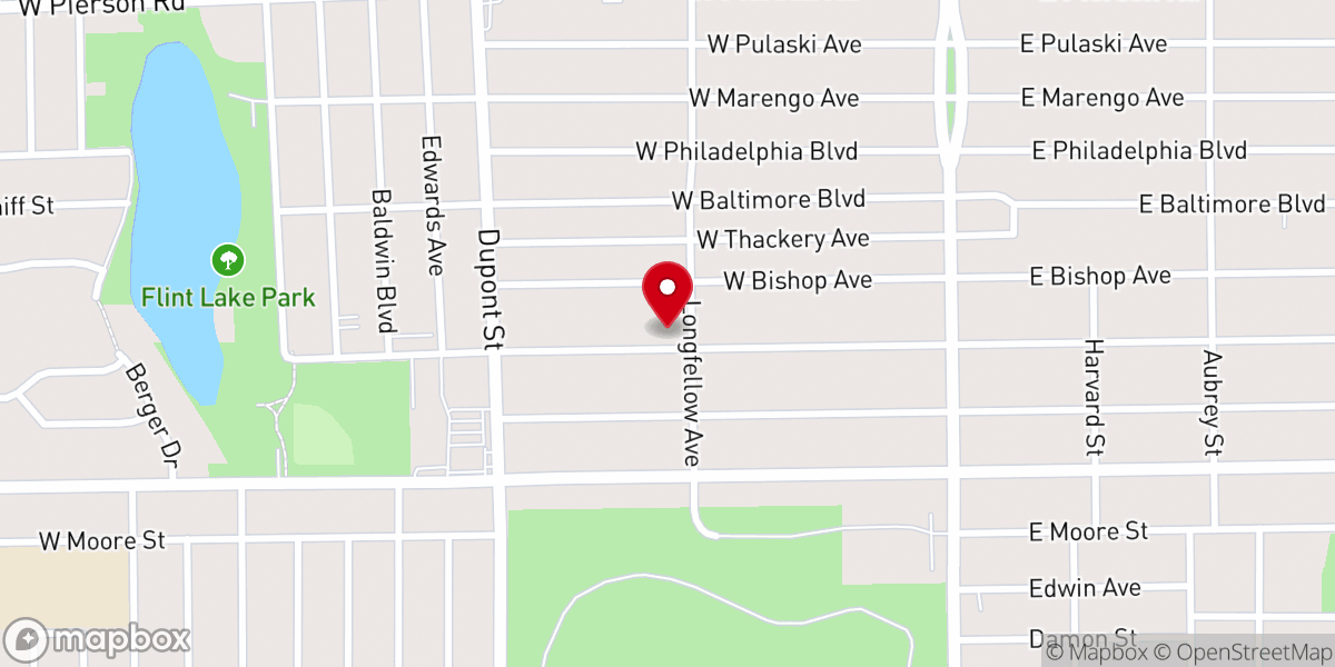 Map showing location of Rising Star Missionary Baptist Church