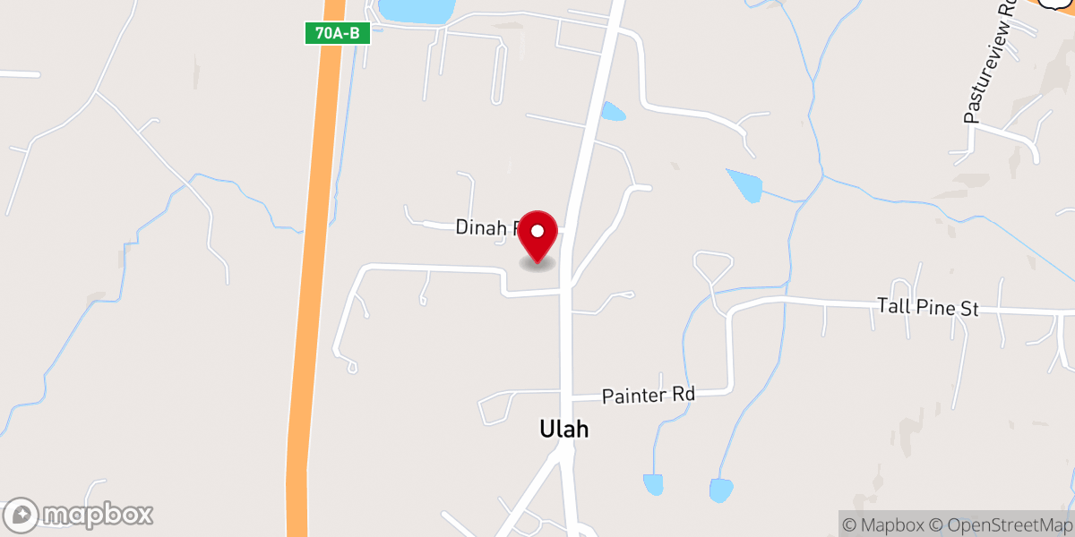 Map showing location of South Asheboro Church of God