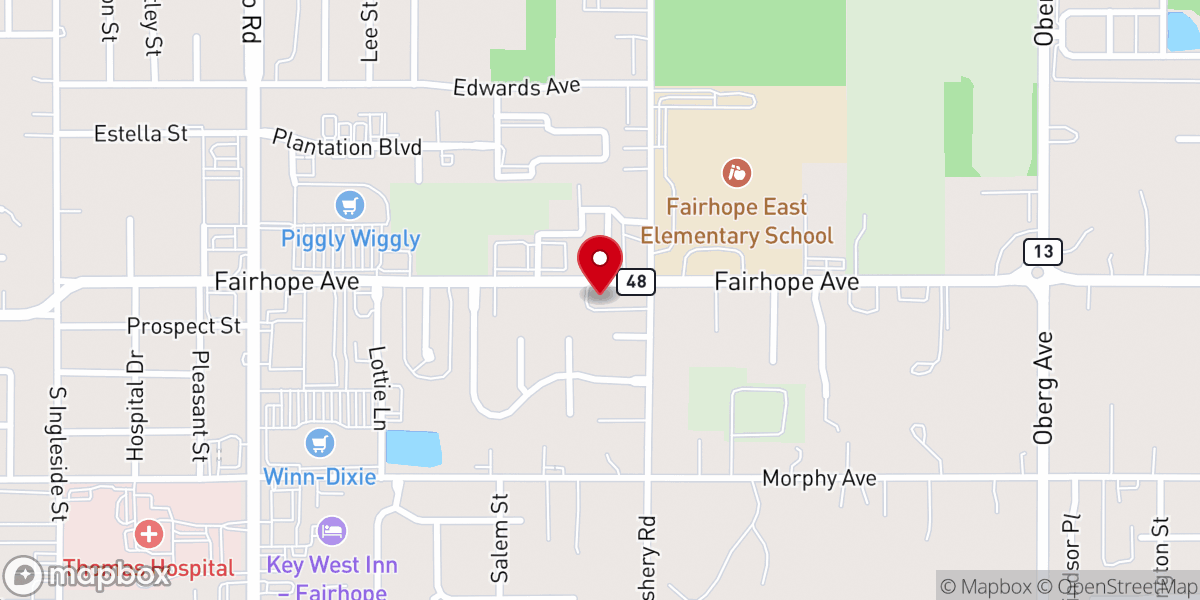 Map showing location of Fairhope Unitarian Fellowship