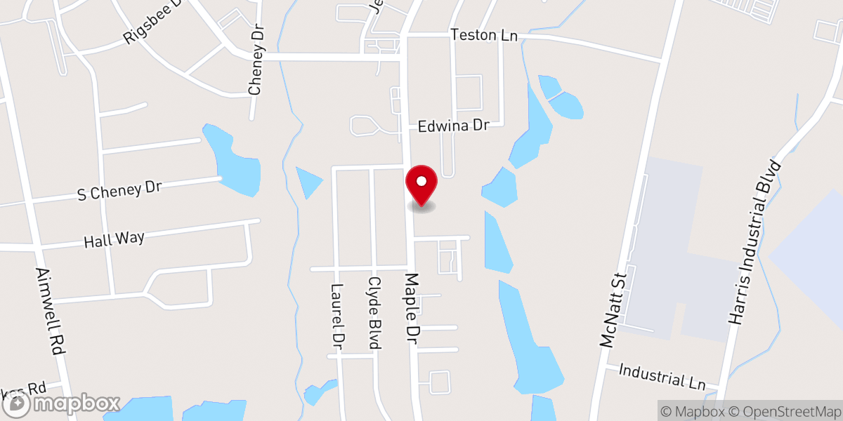 Map showing location of Cross Timbers Baptist Church