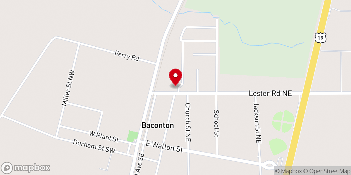 Map showing location of New Saint James Baptist Church