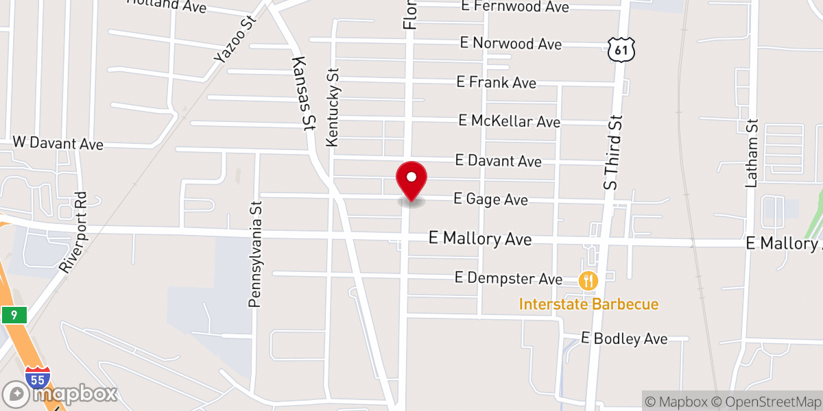 Map showing location of Rose of Sharon Church