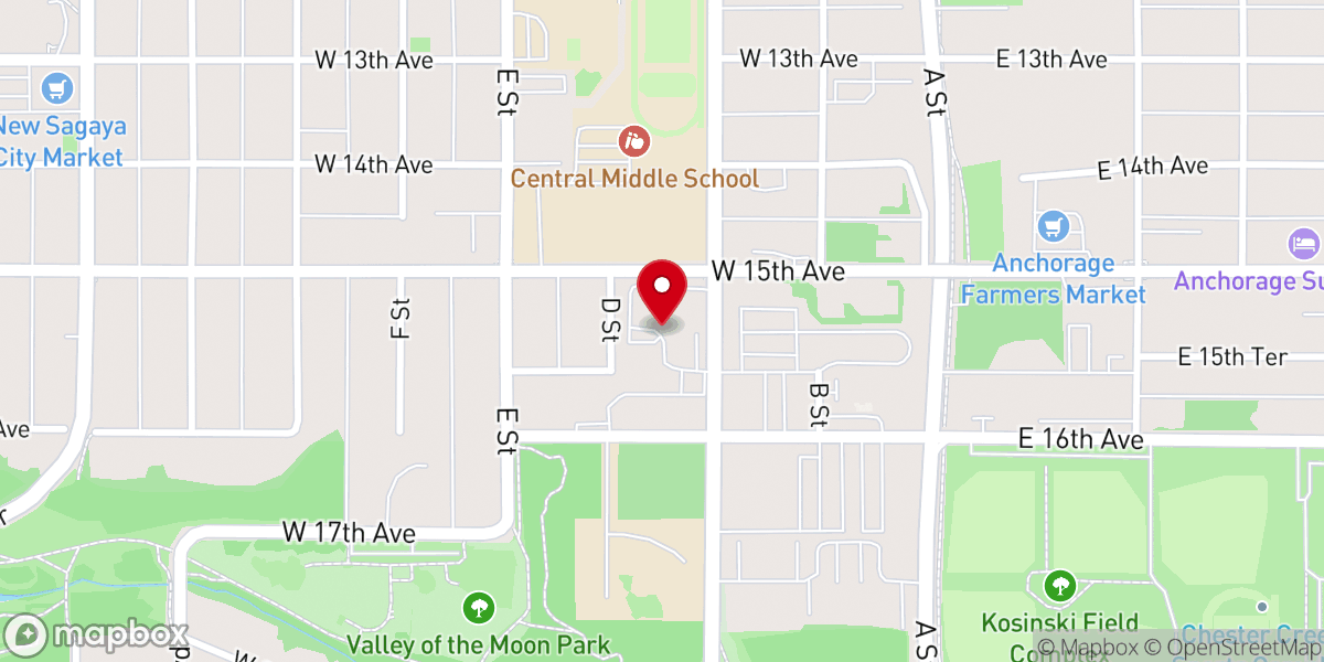 Map showing location of First Assembly of God