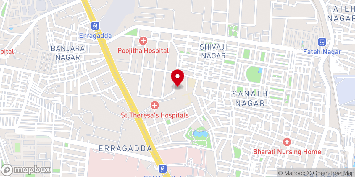 Map showing location of C.S.I St. Paul's Church