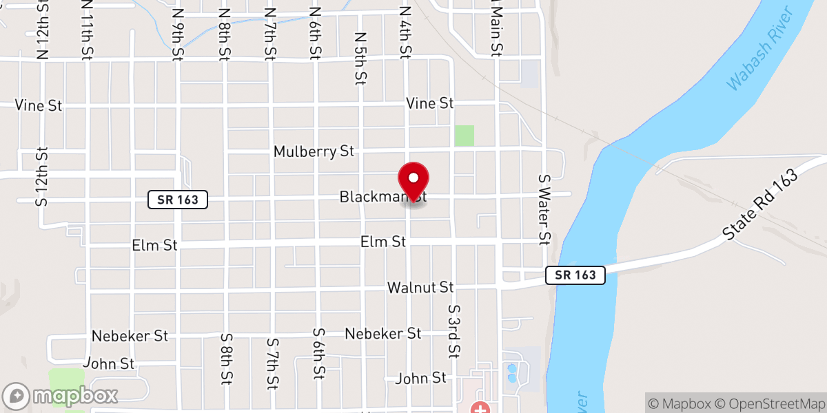 Map showing location of Clinton First United Methodist Church of Clinton, IN