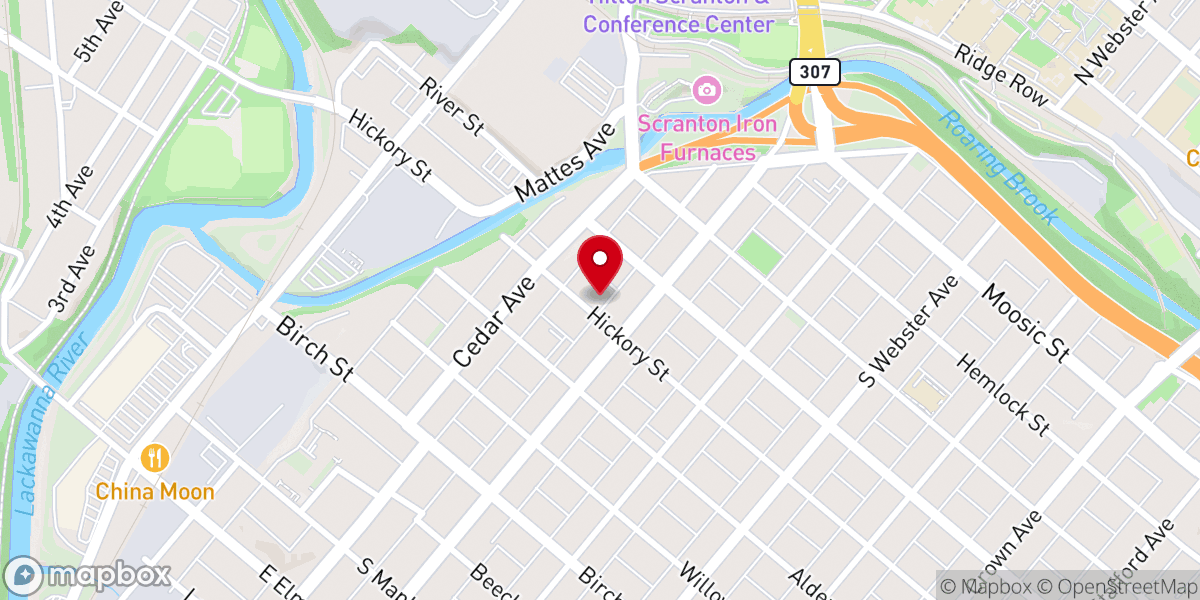 Map showing location of Christ United Presbyterian