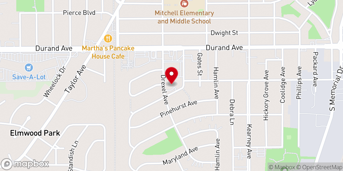 Map showing location of St. Lucy Catholic Church