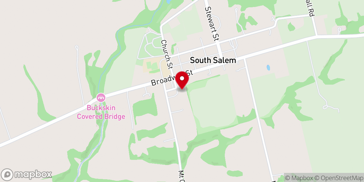 Map showing location of Buckskin community church