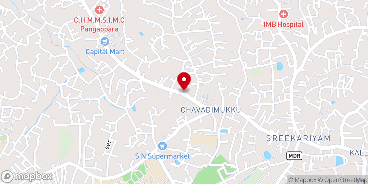 Map showing location of St. Christopher's Roman Catholic Church, Sreekaryam