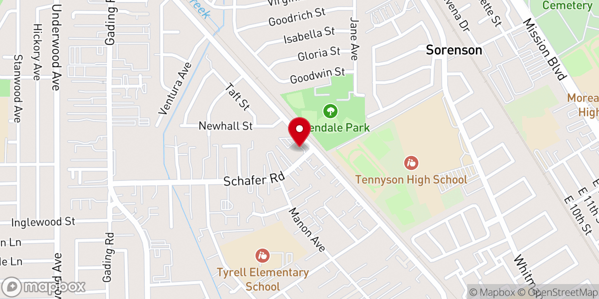 Map showing location of Iglesia De Dios Pentecostal M.I. Hayward