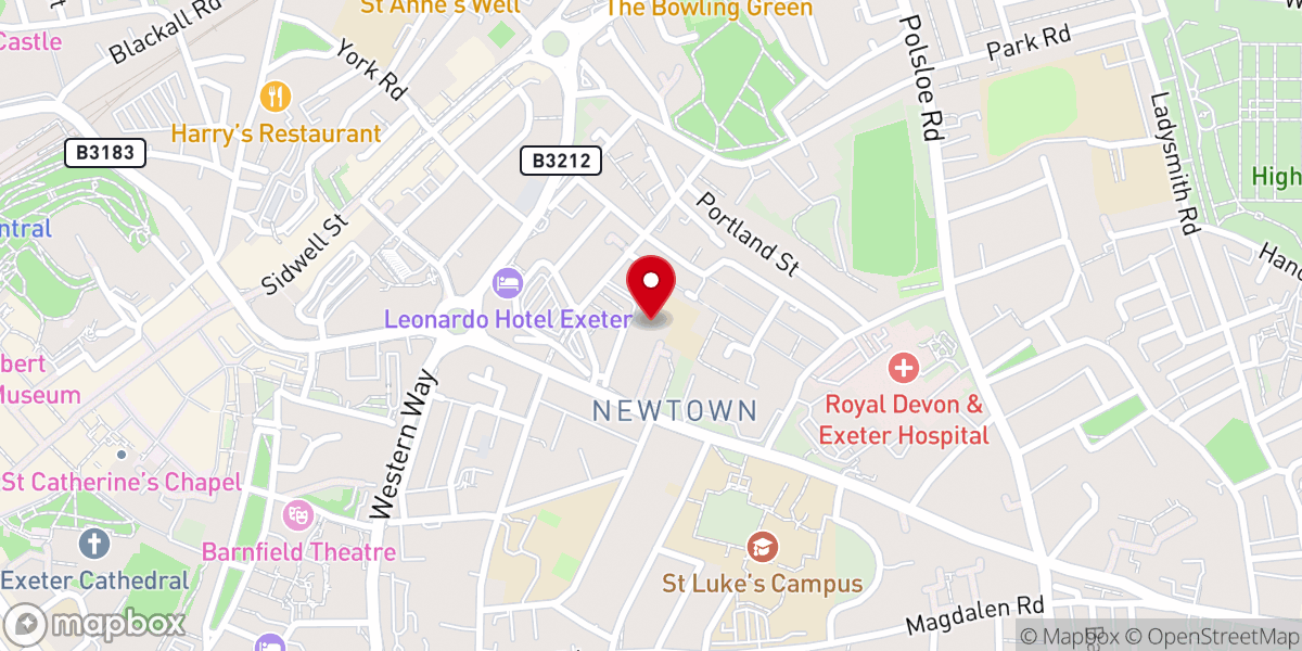 Map showing location of Co Church - St Matt's Exeter