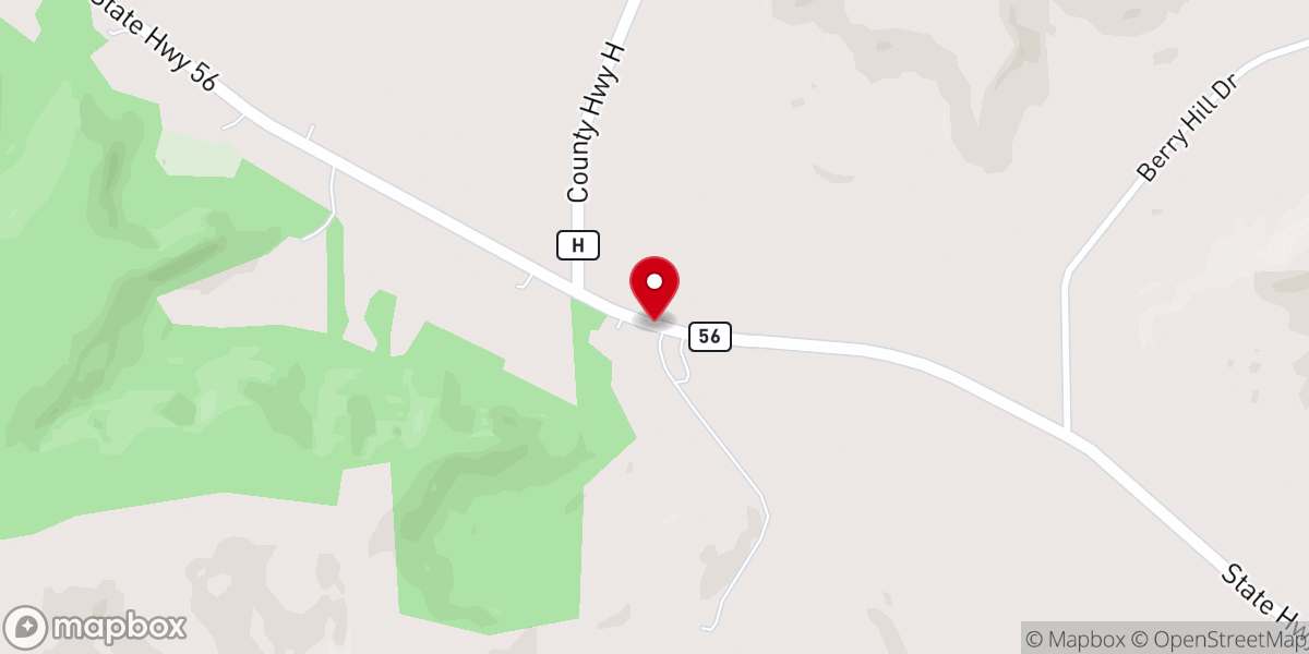 Map showing location of Beulah Wesleyan Church