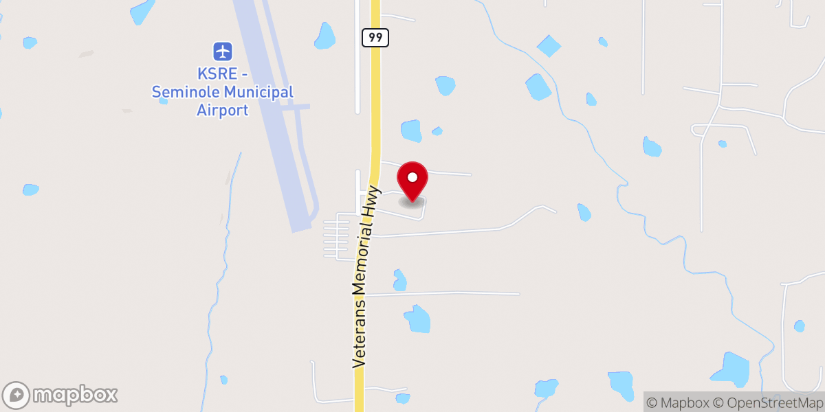 Map showing location of Church of Christ at Seminole