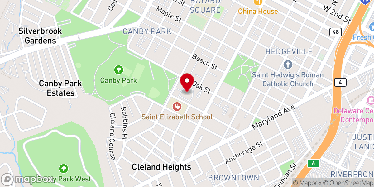 Map showing location of St. Elizabeth Roman Catholic Church
