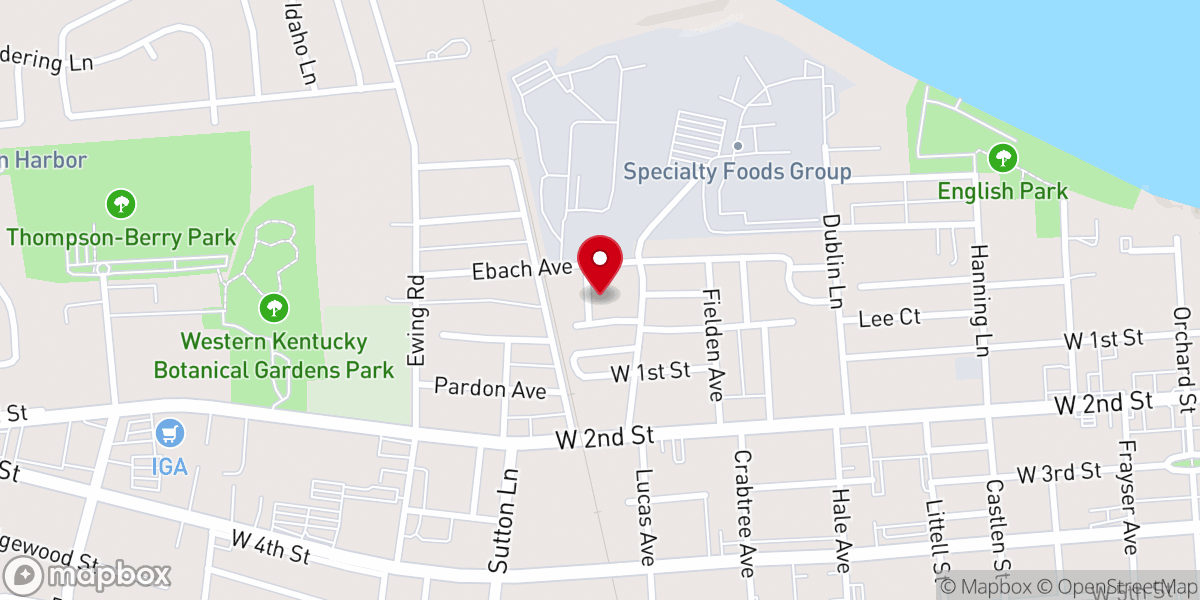 Map showing location of Owensboro Christ Gospel Church
