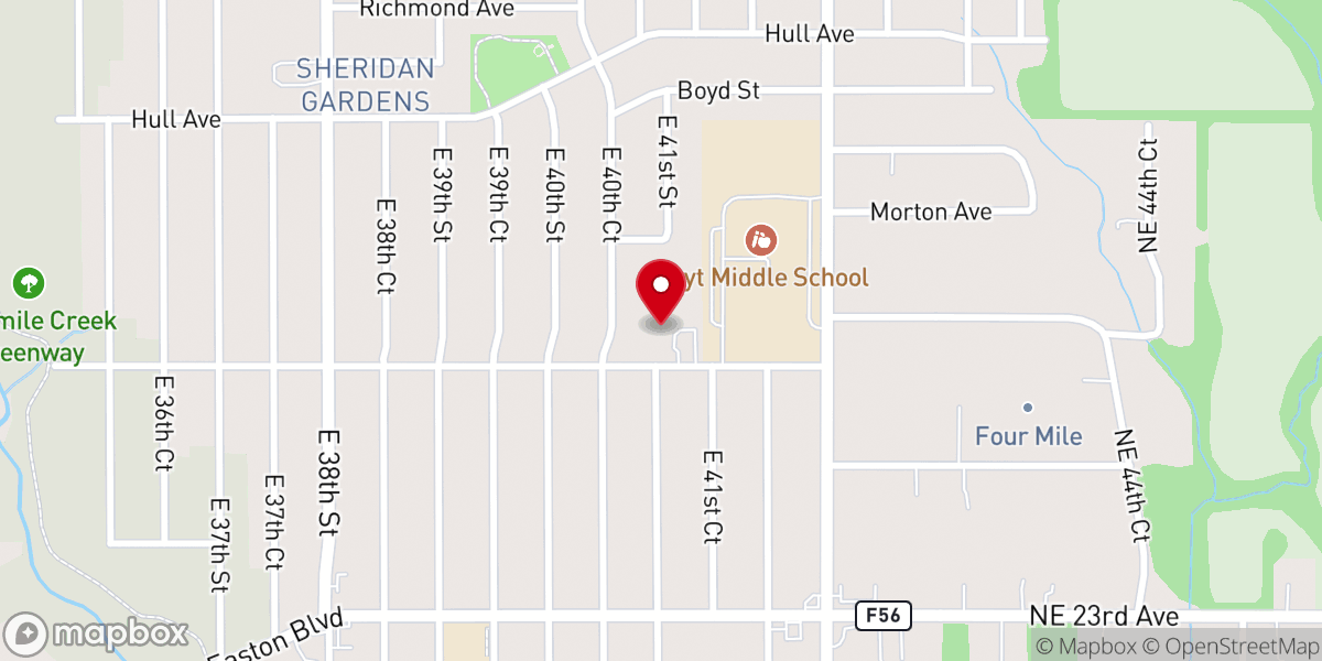 Map showing location of Sheridan Park United Methodist