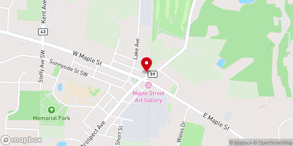 Map showing location of Hartville Elevator Co.