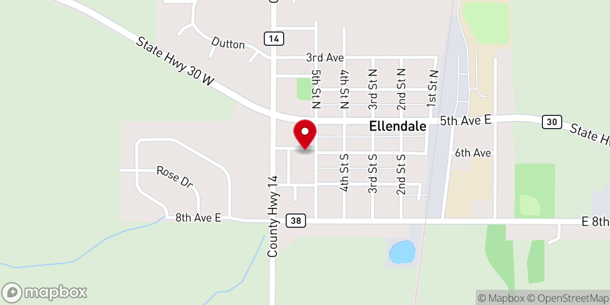 Map showing location of First Lutheran Church