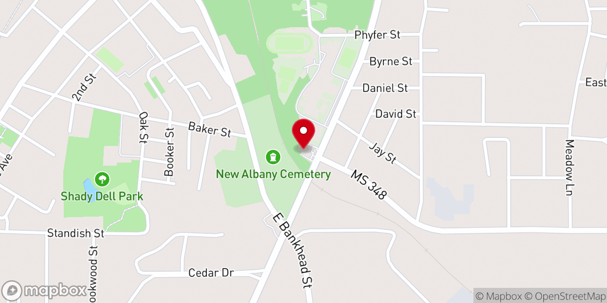 Map showing location of Calvary United Methodist Church