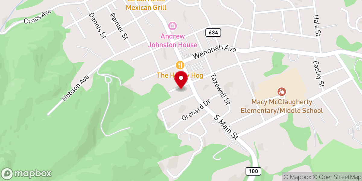 Map showing location of Hillside Apartments