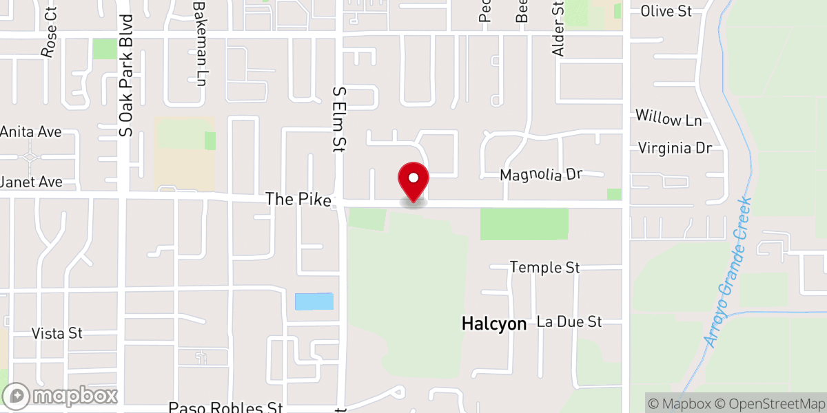 Map showing location of First Presbyterian Church of Arroyo Grande