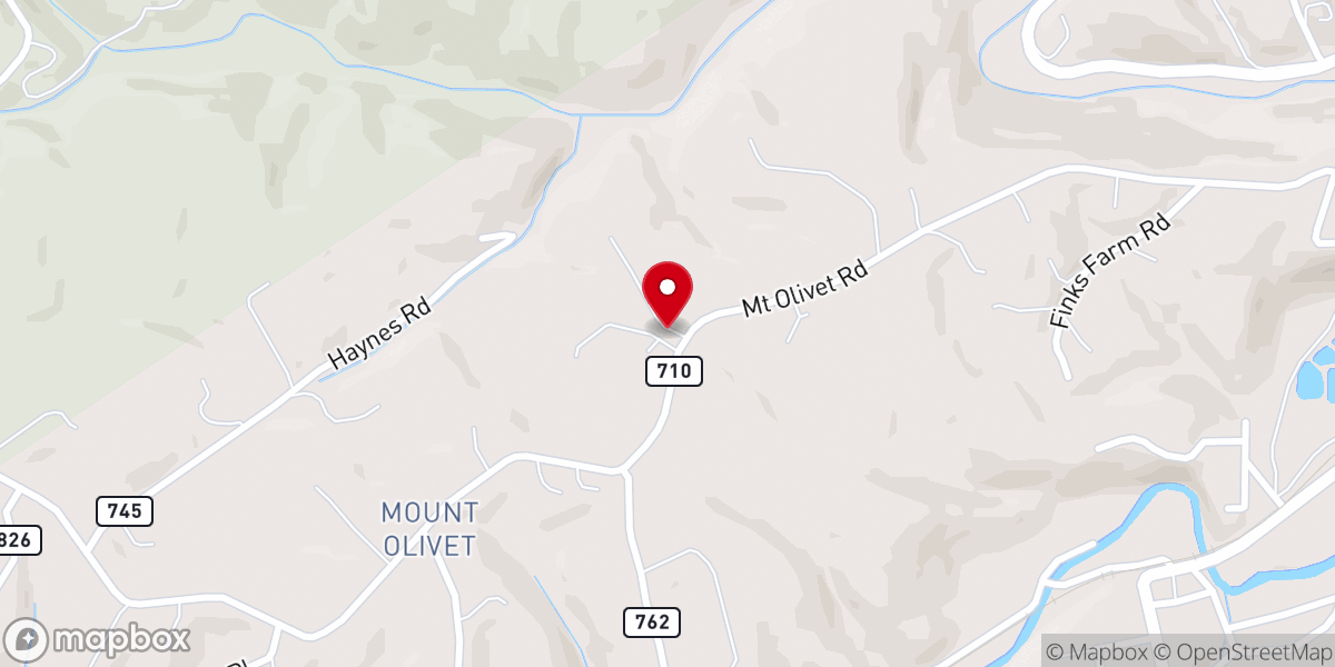 Map showing location of Mountain Top Community Church