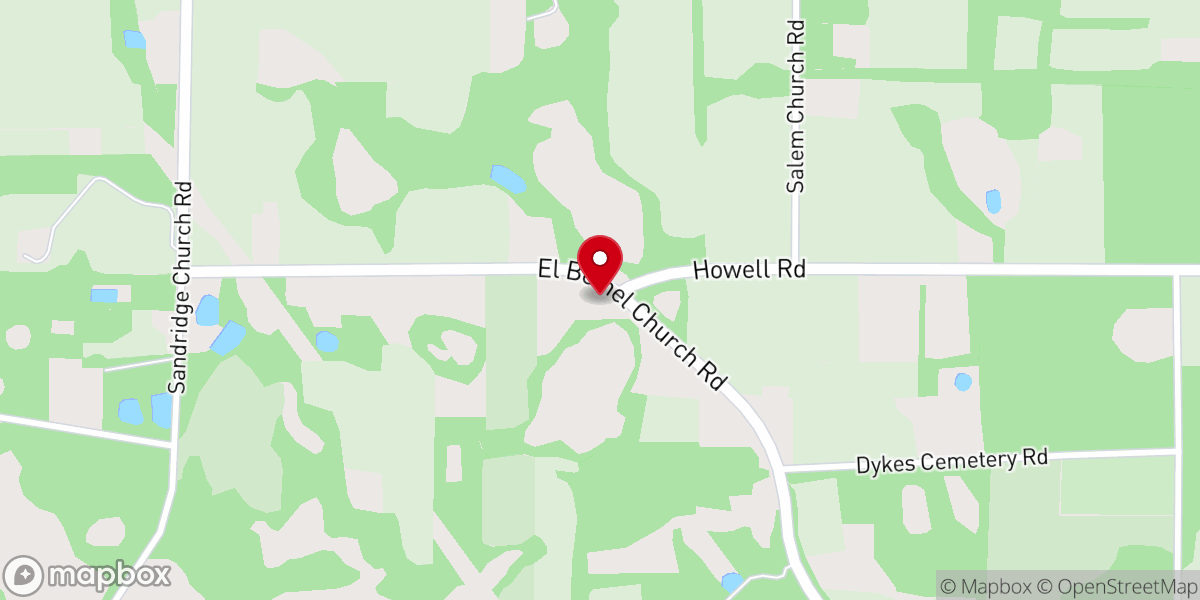 Map showing location of El Bethel Church