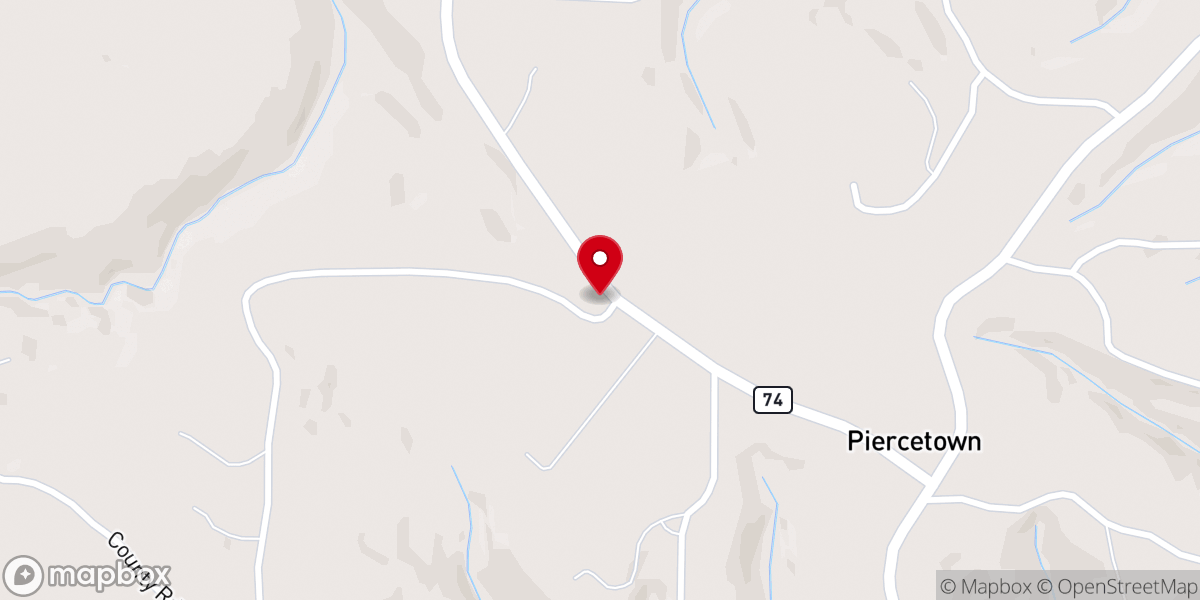 Map showing location of Piercetown Community Church