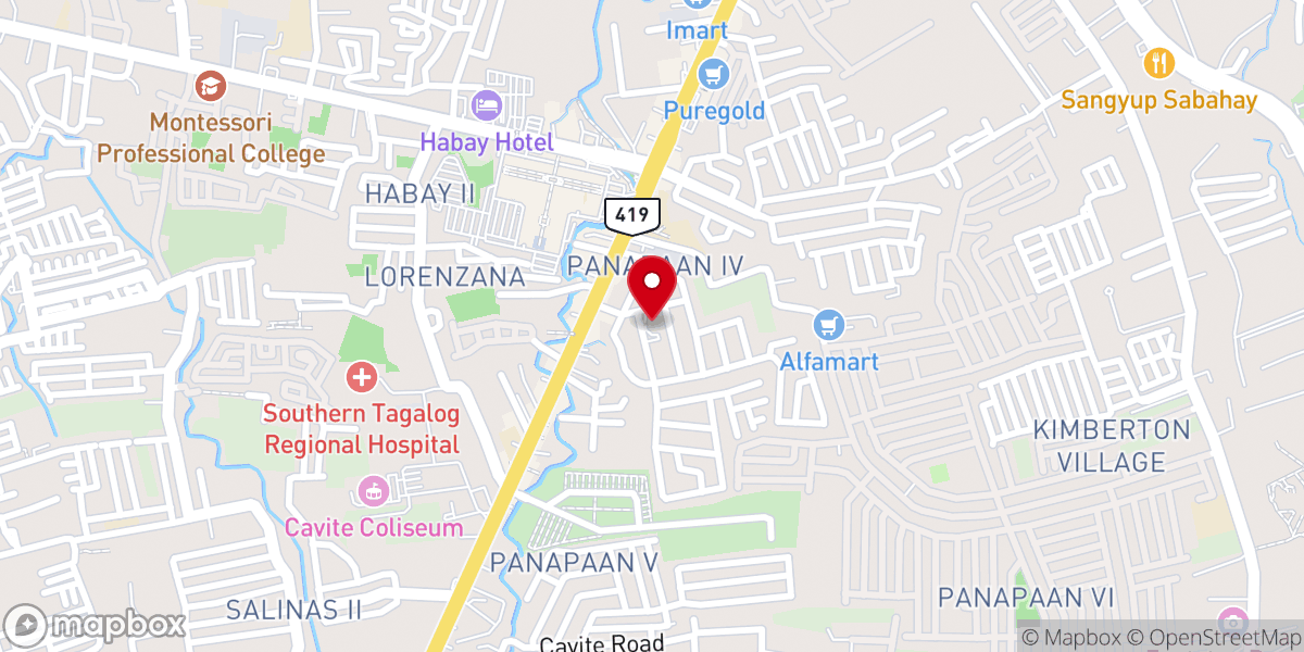 Map showing location of St. Martin de Porres Parish Church - Andrea Village, Panapaan VI, Bacoor City, Cavite (Diocese of Imus)