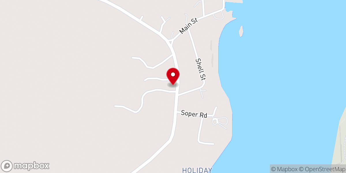 Map showing location of Owls Head Baptist Church