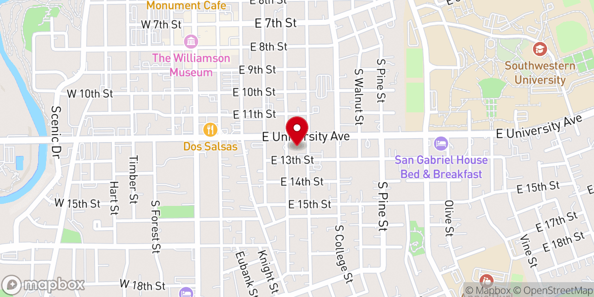 Map showing location of First United Methodist Church Georgetown