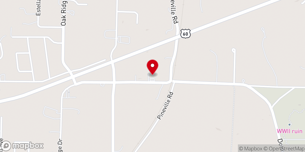 Map showing location of Free Will Baptist Church