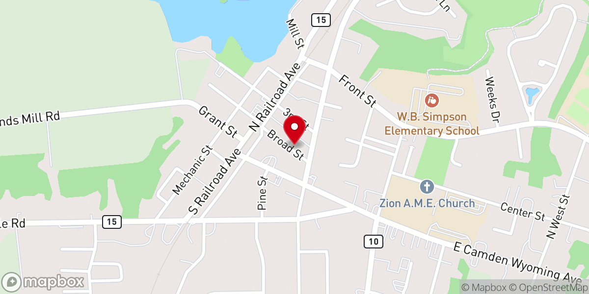 Map showing location of Deep Water Church Assemblies of God
